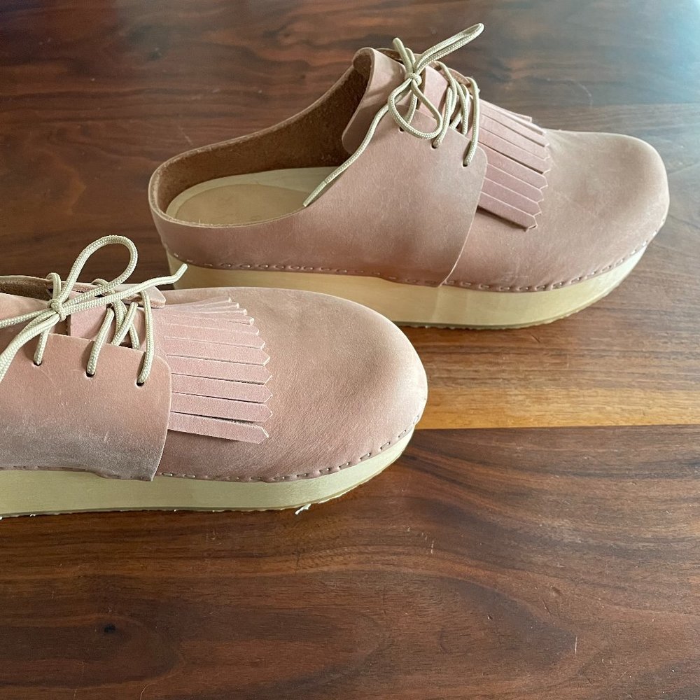 Bryr Zoe Platform Clog with kilt in Clay